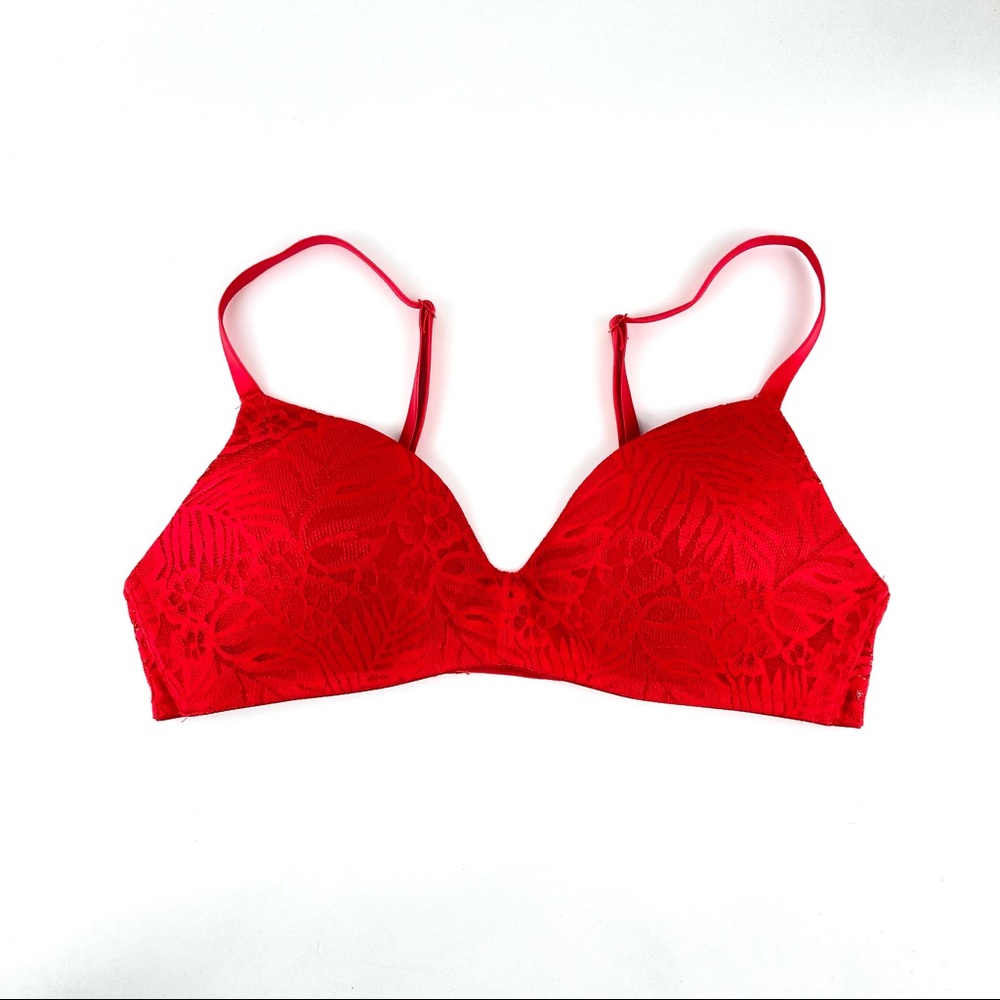 Pink by Victoria’s Secret Wireless Lightly Lined Lace Bra Sz XS